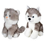 Plush Two-Tone Cat / Dog, Assorted